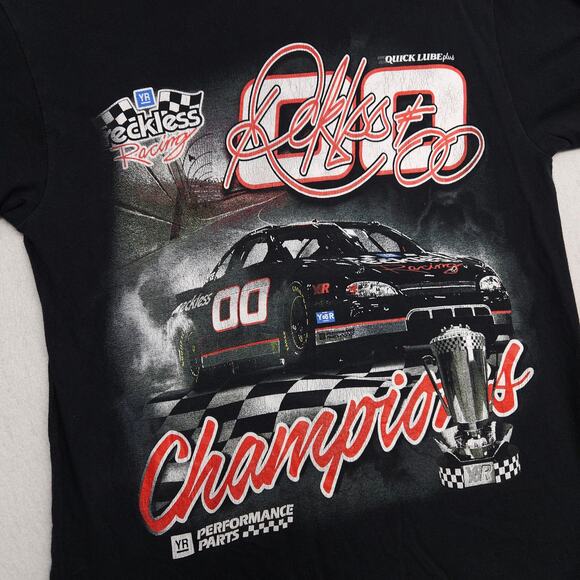 Dale Earnhardt Jr NASCAR Young & Reckless Racing T Shirt Mens Size M Black - Picture 4 of 9